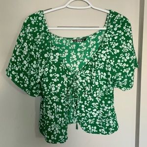 Green Floral Top